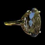 10K Yellow Gold Statement Ring Smoky Quartz Cocktail Ring