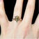 Antique 10K Rose Gold & Seed Pearl Fleur de Lis Ring Size 6 3/4