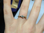 10K Yellow & White Gold Channel Set Double Diamond Bypass Ring Size 5