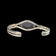Sterling Silver Split Shank Amber Cuff Bracelet With Floral Motif