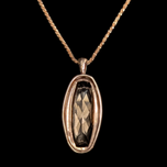 10K Rose Gold Smoky Quartz Pendant Necklace