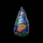 Vintage Gilt Silver Chinese Export Cloisonné Enamel Flower Pillbox Locket Pendant