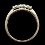 14K White Gold Diamond Trinity Style Ring and Matching Band Claw Set Size 7