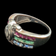 14K White Gold Channel Set Emerald Ruby Sapphire Diamond Ring