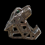 Sterling Silver and Cubic Zirconia Jaguar Ring Size 9