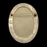 Antique Victorian 19th Century Grand Tour Silver Shelled Lava Stone High Relief Cameo Brooch
