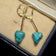 10K Yellow Gold Raw Turquoise Nugget Lever Back Drop Earrings