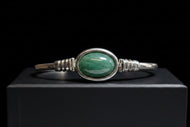 Sterling Silver & Jadeite Cabochon Bracelet
