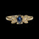 10K Yellow Gold Sapphire & Diamond Floral Shank Ring Size 6 1/4