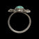Sterling Silver Native American Feather / Leaf Flanked Turquoise Ring Size 7
