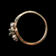 10K Yellow Gold Emerald & Diamond Twist Ring Size 6.5