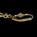 14K Yellow Gold Tahitian Black Pearl & Diamond Drop Hinge Hoop Earrings