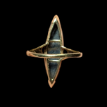 Vintage 10K Yellow Gold Marquise Hematite / Black Alaskan Diamond Ring Size 9