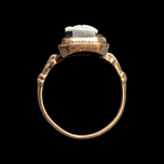 10K Rose Gold Hardstone Black Left-Facing Cameo Ring Size 4 3/4