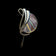 Sterling Silver Art Nouveau Style by Artist Pat Cheney Brooch with John Ditchfield Glass