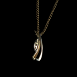 10K Yellow & White Gold Diamond Pendant Necklace