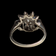 14K White Gold Sapphire and Diamond Floral Cluster Ring Size 6