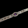 Art Deco Filigree Panel Link Bracelet with Purple Glass Sterling Silver