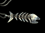 Sterling Silver Mexico Fish Bone Pendant Necklace
