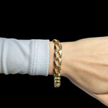 10K Solid Yellow Gold Curb Link Bracelet 11mm