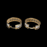 10K Yellow & White Gold Two Tone Open Work Celtic Knot Hoop Earrings by SCJ
