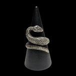Sterling Silver Etched Snake Ring Size 7 3/4