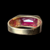 Large 10K Yellow Gold & Synthetic Ruby Rectangular Signet Ring Size 10.5
