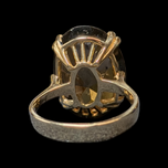 10K Yellow Gold Smokey Quartz Cocktail Ring Size 4