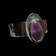 Sterling Silver Modernist MCM Cuff Bracelet with Purple Guilloche Enamel by Jules Perrier