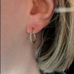 10K Tri-Colour Gold Rope Twist Hoop Earrings