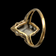 10K Yellow Gold & Marquise Cut Hematite Ring Size 5.5