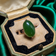 14K Gold & Jade Cocktail Ring Size 5 3/4