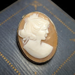 .800 Silver Right Facing Cameo Brooch with Bail Loop