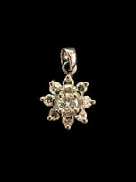 14K White Gold & Diamond Flower Pendant