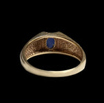 10K Yellow Gold Star Sapphire Etched Band Size 10 1/4