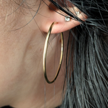 Extra Large 10K Yellow Gold Hoop Earrings Pierced