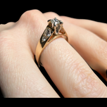 14K Yellow & White Gold Diamond Set Ring Size 9 3/4