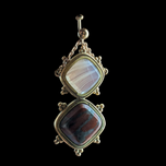 Antique Victorian Scottish Pebble Jewelry Agate Specimen Gold Filled Screwback Earrings