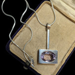 Elis Kauppi for Kupittaan Kulta Finland Sterling & Amethyst Pendant Necklace