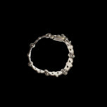 Sterling Silver Mexican Wave and Bead Panel Link Bracelet
