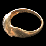 10K Yellow Gold and Diamond Twist Abstract Stacker Ring
