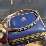 Yellow Gold, Sapphire, and Natural Zircon Bracelet