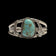 Native American Navajo Natural Turquoise & Silver Cuff with Feathers