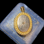 Antique Victorian Gold Filled Locket Pendant with Paste Stone