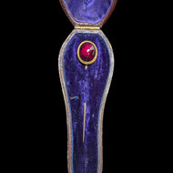 9CT Rose / Yellow Gold Victorian Era Purple Rhodolite Garnet Cabochon Stick Pin