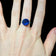 10K White Gold Synthetic Blue Spinel & Turquoise Ring Size 5.5