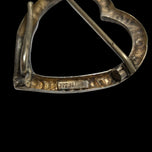 Antique / Edwardian Sterling Silver Etched Heart Brooch / Slider Pendant