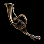 Antique 15K & Platinum Hunting Theme Articulated Fox Horn Brooch England