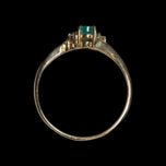 14K Yellow Gold Diamond & Emerald Ring Size 5 3/4