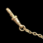 9CT Rose Gold & White Gold Bi Colour Bar Link Pocket Watch Chain With 2 Dog Clips